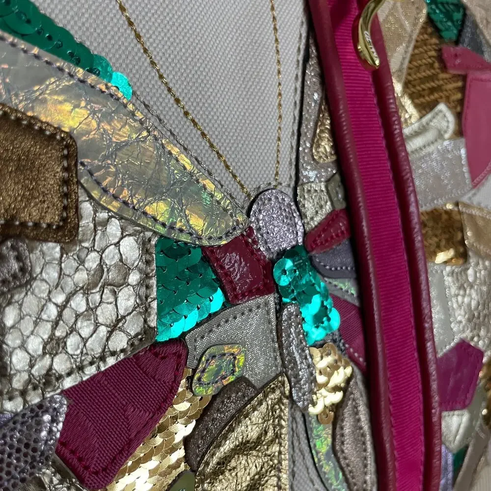 Rare Coach Poppy Glam Butterfly Patchwork Tote 14539 | Limited Sequin Bag